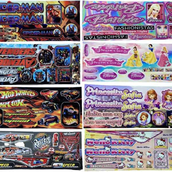 CALCOMANIAS : PLANCHA COMPLETA PRECORTADAS